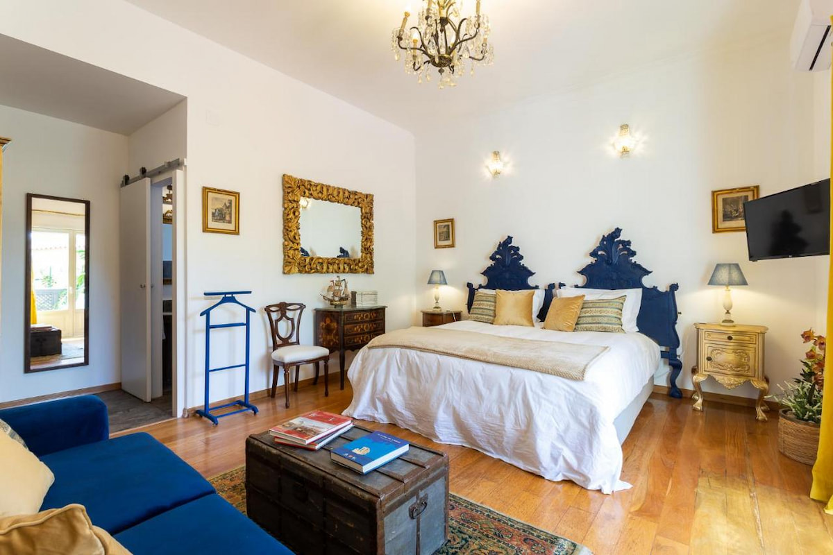 curated furniture in a Belem Lisbon guesthouse in one of the best locations to stay in Lisbon for families